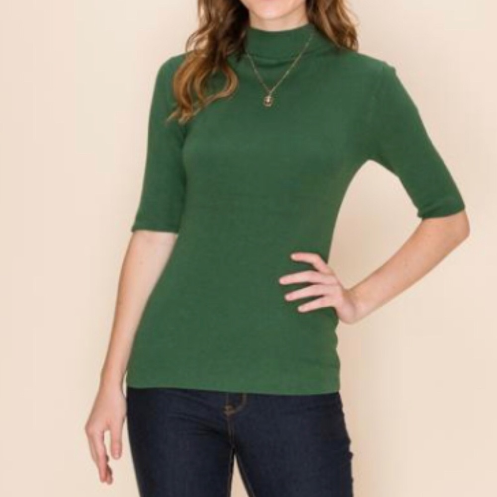 NWT forest green mock neck sweater